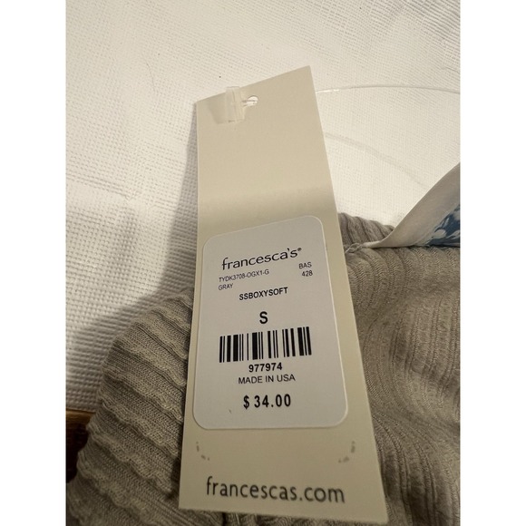 Francesca's Blue Rain Women's Short Sleeve Boxy Soft T-Shirt| Size Small - Picture 3 of 5